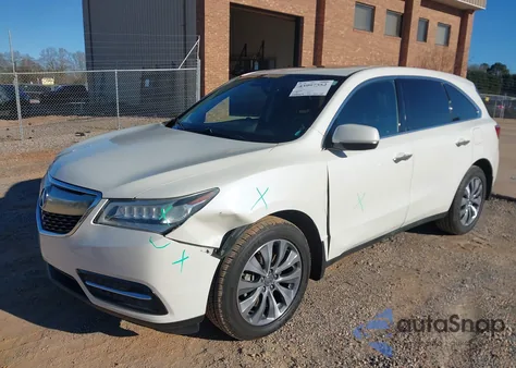 2016 Acura Mdx Technology Acurawatch Plus Packages/Technology Package из США, поврежденный, VIN 5FRYD4H46GB049865